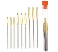12 Pieces Large Eye Blunt Sewing Needles Tapestry Stainless Steel Yarn Knitting Needles Embroidery Hand Sewing Needles with Aluminum Needle Storage Tube