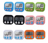 12 Pieces Large Screen Digital Kitchen Timer Count Up and On/Off Switch with Loud Alarm Magnetic Back Large Display LED Countdown Timer for Cooking Baking Games(Battery Included)