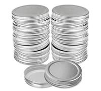 12 Pieces Mason Jar Lids | Reusable Wide Mouth Leak Proof Canning Jar Lids | Storage Caps Replacements for Canning Jars | Silver 86mm