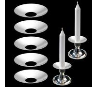 12 Pieces Metal Silver Candle Bobeches Round Candle Drip Guards Taper Candle Wax Drip Catcher Reusable Drip Protectors Candlestick Ring Holder for Wedding Holiday Party Church Home