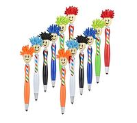 12 Pieces Mop For Head Shaped Multi-functional & Ballpoint Pen Compatitable With For Smart Phone For Kids