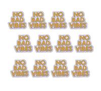 12 Pieces No Bad Vibes Brooch Pins Cartoon Enamel Pin Cute Metal Badges Learning for Girl Clothing Backpacks Bags Jewelry