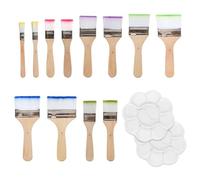 12 Pieces Nylon Wool Brushes And 2 Pieces Pigment Palettes, Plastic Palettes, Painting Tools, Diy Handicraft Accessories.