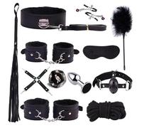 12 Pieces Of Black Smooth Leather Couple Fun Dice Accessories, Adjustable Tension Sports Protection Set, Home Yoga Equipment, Original Gift