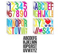 12 Pieces of Color Stickers and 1 Piece of Black Stickers, Capital Letters, Letter Stickers, Number Stickers, Letter Stickers, Stickers (Multicolor)