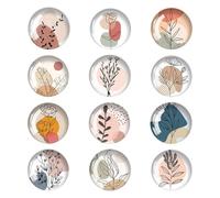 12 Pieces Of Floral Refrigerator Magnets, Creative Personalized Magnets, Diy Whiteboard Refrigerator Decoration Stickers, Round Refrigerator Magnets, Exquisite Refrigerator Accessories