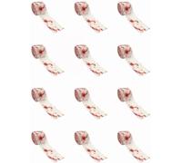 12 Pieces of Halloween Costume Blood Bandages Pretending to Be Injured, Wound Makeup, Blood Gauze Scary Haunted House Cloth Strips, Secret Room Warning Tape (M)