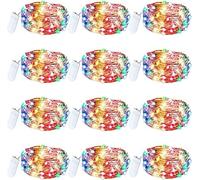 12 Pieces of LED Fairy String Lights LED String Lights Battery Powered 20 lights/2m Copper Wire Lights for Home Garden Wedding Party Christmas Halloween Concerts Bars Clubs Hotels(Multicolor)