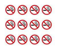 12 Pieces of No-Smoking Stickers, Vehicle No-Smoking Stickers, Self-Adhesive Stickers, 3-Inch No-Smoking Sign Stickers for Places Waterproof, Suitable for No-Smoking Places