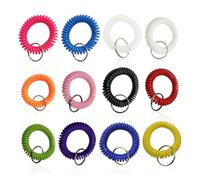 12 Pieces Plastic Spring Rings, Colorful Elastic Plastic Rings, Stretchable Plastic Rings, Wrist Keychain, Portable Keychain