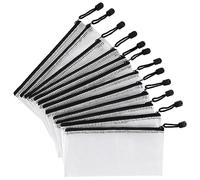 12 Pieces Plastic Wallet Zip Document Folder/PVC Waterproof Document Folder Bag/Mesh Zipper Pouch Travel Pouch File Storage Ziplock Zipper Bag.