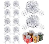 12 Pieces Pull Bow Large Organza Gift Wrapping Pull Bows with Ribbon for Wedding Gift Baskets (,)