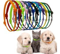 12 Pieces Puppy Collars, Adjustable Dog Collars for Pet Identification New Born Puppies, Puppy Dog Collar with Bending Rings for Puppies