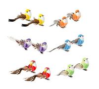 12 Pieces Robin Bird Christmas Artificial Birds on Clips Decorative Feather Foam Xmas Decorative Little Birds Cute Artificial Simulation Bird for Christmas Tree Decoration Craft Bird Ornaments