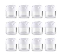 12 Pieces Rose Flower Shaped Empty Pots Jars Reusable Cosmetic Containers Clear Round Pots Jar With Lid For Face Cearm