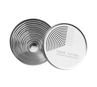 12 Pieces Round Cookie Biscuit Cutter Set, Graduated Doughnut Round Biscuit Pastry Cutters, 18/8 Stainless Steel Donut Cutter Ring Molds for Baking (Silvery)
