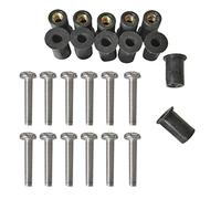 12 Pieces Rubber Well Nuts Kit with Screws fit for Kayak Canoe Boat Marine Hardware Fasteners (M4)