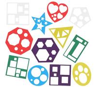 12 Pieces Shape Stencils Geometric Stencils Simple Drawing Stencil Template Set Plastic Colorful Art Painting Template for Crafts