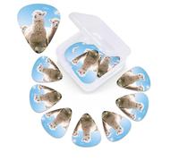 12 Pieces Sheep Print Guitar Picks Set with Organizer Storage Box, Guitar Accessories, Guitar Accessories, Ukulele for Acoustic Guitar, Bass, Day Gift