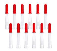 12 Pieces Spare Silicone Sealant Nozzles, Silicone Tube Nozzles Resealable Sealant Nozzle with 12 Pcs Red Caulk Cap Covers for Bathroom Kitchen Finishing Sealing