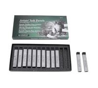 12 Pieces Square Soft Pastels Art Drawing Painting Graffiti Sketching Pigment Pastel Set for Home School Office Professional Artists Hobbyists Kids (Black)