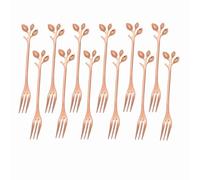 12 Pieces Stainless Steel Leaf Shape Mini Dessert Forks Set, 4.7" Home Kitchen Tableware Demitasse Dishwasher Safe Cake Creative Dessert Stirring Mixing Sugar Stir Ice Cream Fruit Fork