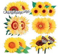 12 Pieces Sunflower Magnets for Fridge Sunflower Car Magnet Art Vintage Decal Removable Fridge Magnetic Stickers Cute Locker for Office Home Whiteboard Car Spring Decor