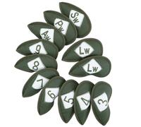 12 Pieces Textured Golf Iron Covers | Waterproof PU Leather, Golf Iron Head Covers, Secure