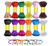12 Pieces Thread for Bracelet Making, Premium Satin Cord, 1.5 mm Macrame Chinese Knotting Cord, 12 Colors Silk Friendship Bracelet String for Necklace Bracelet Jewellery Making Beading Knotting