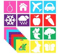 12 Pieces Transportation Chalk Stencils for Kids, Reusable Drawing Stencils 8 Inch Sidewalk Chalk Stencil Painting Outside Washable Transportation Themed Shape Template for Kids Toddlers Preschool