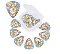 12 Pieces Unicorn Print Guitar Picks Set with Storage Box Organizer Guitar Accessories Ukulele for Acoustic Guitar Bass Valentine's Day Gift