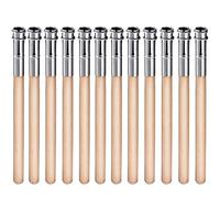 12 Pieces Wooden Pencil Extenders Art Pencil Lengthener Crayon Extension with Aluminum Handle for School Office Supplies
