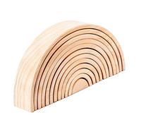 12 Pieces Wooden Rainbow Blocks Arch Stacking Nesting Kids Hand-Eye Puzzle Toy B