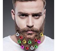 12 PiecesChristmas Beard Bauble Ornaments Colorful Christmas Beard Hair Baubles Ornaments for Boyfriends Brothers Fathers and Men