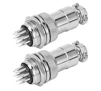 12 Pin Aviation Connector Plug and Socket Set, Zinc Alloy Electrical Plug Socket, 20mm Opening with Silver Plated Copper Contacts for Data Acquisition and Industrial Control