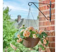 12" Pink Begonia Artificial Flowers Hanging Basket Marco Paul Baby Pink One Size