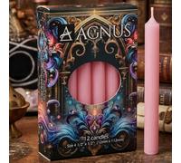 12 Pink Friendship Prayer Candles - Pink Friendship 12cm 4.5" 100% Natural Christingle Chime Pyramid Christmas Tree. Spell Candles Magic