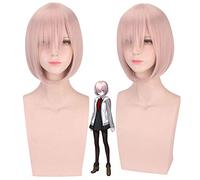 12" Pink Short Synthetic Wig Fate/Grand Order Mash Kyrielight Demi-Servant Shielder Cosplay Wig Heat Resistance Fiber + Wig Cap PL-487