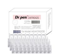 12 Pins Replacement Cartridges for Dr. Pen M5 M7 N2 E30 - Hygienic Single-Use Beauty Cartridges, for Smooth, Radiant-Looking Skin, Monthly Care Set for Home or Studio Use (12 Pin, 30 Pack)