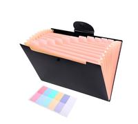 12 Pockets Expandable File Case Document Organiser Bag Elastic String Closure for School 12.79x9.25Inch High Capacity Filing Bag
