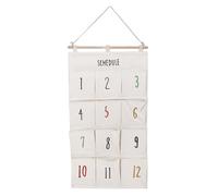 12 Pockets Hanging Organizer | Space Saving Wall Storage Bag for Dorm/Office/Door | Easy Installation Fabric Pockets Chart for Stationery & Accessories (A)
