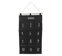 12 Pockets Hanging Organizer | Space Saving Wall Storage Bag for Dorm/Office/Door | Easy Installation Fabric Pockets Chart for Stationery & Accessories (C)