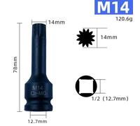 12 Point 3 Inch M5-M19 Socket Adapter for 1/2 Inch Drive Wrench, CR-MO Material, Black, Compatible with Electric and Ratchet Wrenches
