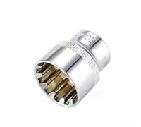 12 Point Mirror Socket Head Adapter, 3/8 Inch Drive for Ratchet Wrench, Chrome Vanadium Steel Construction with High Torque Grip (20mm)
