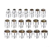 12 Point Short Mirror Socket Head 3/8 Inch Drive for Torx Bit Use with Ratchet Wrench and Slotted Drive Tool Compatibility (11mm)