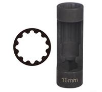 12 Point Suspension Strut Socket Tool Shock Absorber Nut Remover For Car Repair Made From Chromium Vanadium Steel Black Finish 16mm To 24mm Size Range Heavy Duty Hand Tool For Garage Mechanics(16mm)
