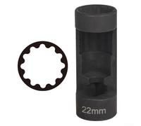 12 Point Suspension Strut Socket Tool Shock Absorber Nut Remover For Car Repair Made From Chromium Vanadium Steel Black Finish 16mm To 24mm Size Range Heavy Duty Hand Tool For Garage Mechanics(22mm)