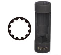 12 Point Suspension Strut Socket Tool Shock Absorber Nut Remover For Car Repair Made From Chromium Vanadium Steel Black Finish 16mm To 24mm Size Range Heavy Duty Hand Tool For Garage Mechanics(18mm)