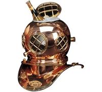 12 Polished Brass & Copper Mark V Dive Helmet Ice Bucket by HS