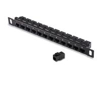 12 Port 0.5U Rack Cat6 Patch Panel, Pro Rj45 Network cable Port Straight Plug Cable Management Frame, High-Speed, Stable Transmission For T1 Rackmount, 10" Server Rack, Network Cabinet Etc
